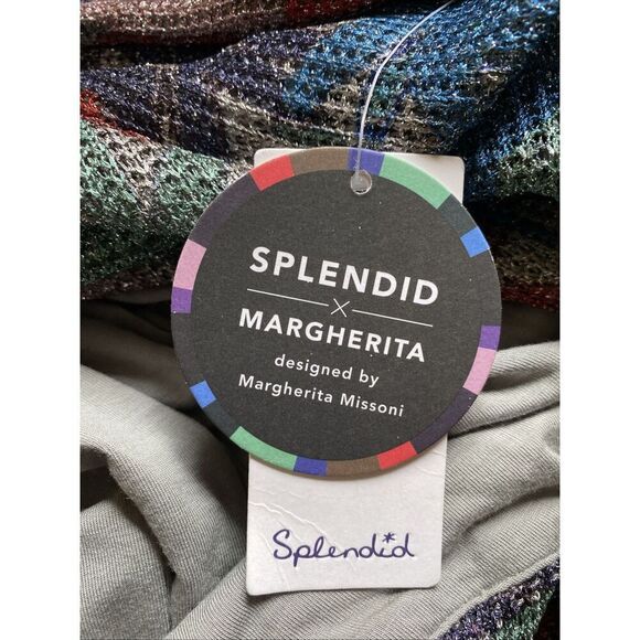 Splendid x Margherita Romper Size XL Metallic Floral Long Sleeve Missoni NEW - Picture 6 of 7